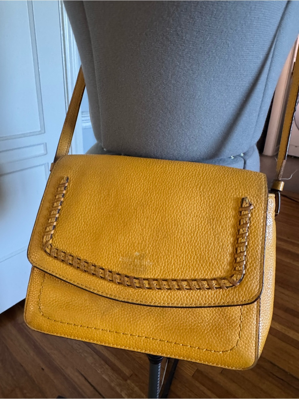 Yellow Leather Crossbody Bag - Women's Shoulder Purse